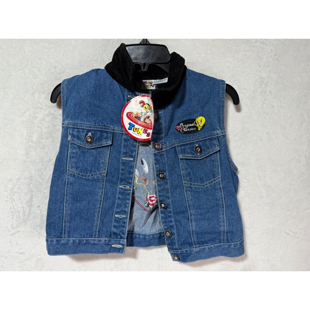 Looney Tunes Original Classics Tweety Bird Blue Denim Jacket Girls 16 *NWT